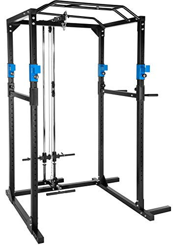 tectake® Station de Musculation Cage de Musculation Double Barre de Tractions Barres à dips emboîtables Appareil musculation Barre musculation Sport Maison Fitness 136 x 142,5 x 215 cm