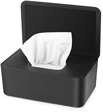 O-Kinee Feuchttücher Box, Feuchtes Toilettenpapier, Schwarz, Baby Aufbewahrungsbox Kunststoff Spender Mit Deckel für Zuhause und Büro