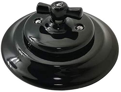 MAXTRUE Interrupteur rotatif en porcelaine 10 A 240 V Noir