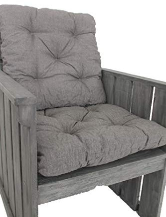 Ambientehome Sitzkissen für Sessel, 2er-Set, Dunkelgrau, 55 x 55 x 10 cm