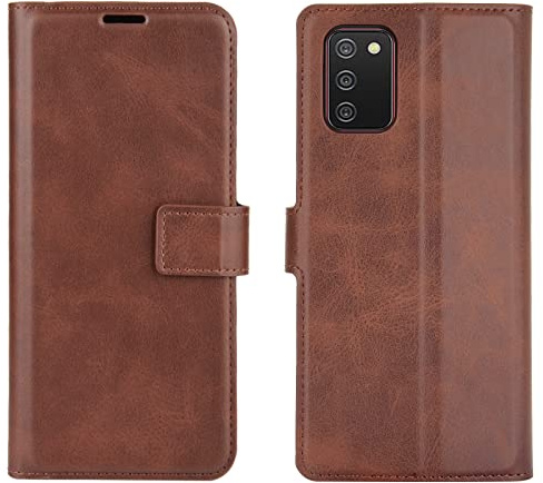 Klapphülle für Samsung A02S Hüllen PU Leder Wallet Schutzhülle Schutz Mobiltelefon Flip Back Cover für Samsung Galaxy A02S A025G 2021 Tasche Handy Zubehör (Brown)