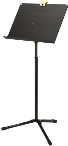 HERCULES Orchestral Music Stand, EZ Grip One-Handed Height Adjustment, Quik-N-EZ Retainer