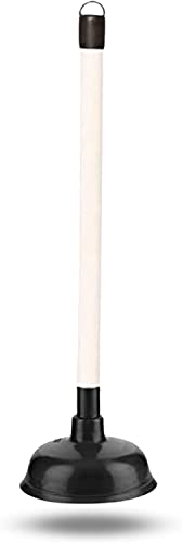 Large Plunger for Bathroom Sink & Drain Clogs Strong Suction - 150mm (6 inch) Cup and 400mm (16 inch) Handle with Black Cup Sink Plunger, Drain Unblocker for Home, Bath, Toilet, Kitchen & Shower.
