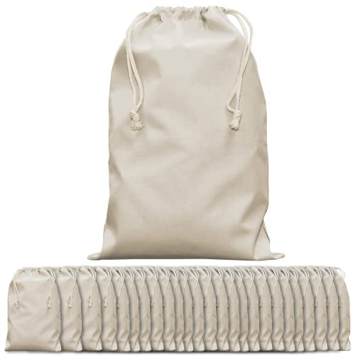 ELES VIDA Lot de Sacs en Tissu pour Peinture dans Un Sac Naturel, Naturel, 40x50 cm - 25 lot, Moderne