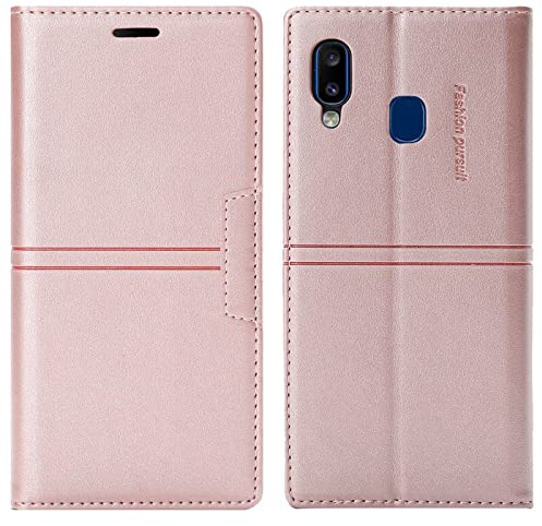 OKZone Cover per Huawei P20 Lite, Custodia Flip Pelle Portafoglio Magnetica Libro con Slot Schede, Slim Silicone TPU Bumper Wallet Supporto Case, Antiurto Cover per Huawei P20 Lite (Rosa)