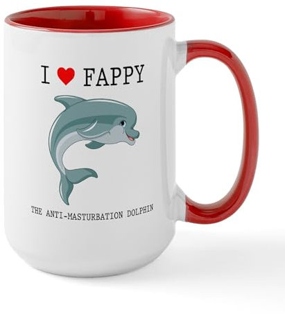 CafePress I Heart Fappy, The Anti Masturbation Dolphin Mug 15 oz (444 ml) Ceramic Coffee Mug