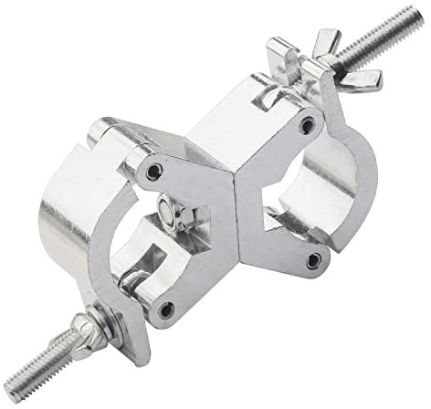 Lighting Truss Swivel Coupler Clamps for Lights, Lighting O Clamp Dj Light Pole Clamp Quick Release Dual Head Truss Clamp, 30mm-35mm Dual Swivel Tube Clamp Two Wrap Around Pipe Clamp Mounting Bracket