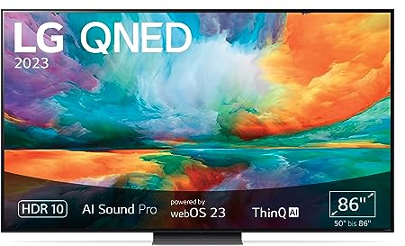 LG TV QNED 2023 | 86QNED816RE | 86'' (217 cm) | QNED | Processeur α7 AI Gen6 4K, Argent/Noir