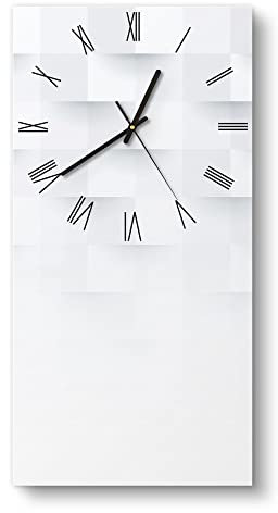 DEQORI Glasuhr | horizontal 30x60 cm | Motiv Abstraktes Geo-Muster | große XXL Design Uhr aus Glas | leise Wanduhr für Wohnzimmer & Küche | moderne Hingucker Uhr für die Wand