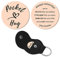 CREATCABIN 1 Set Pocket Hug Token Heart Pattern Long Distance Relationship Keepsake Keychain Stainless Steel Double Sided with PU Leather Keychain Gift for Family Friends 1.2Inch(Rose Gold)