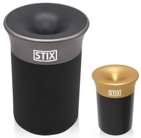 STIX-Becher Auto Aschenbecher (erhältlich in 2 Farben) kompatibel mit IQOS Iluma Prime One Terea, Duo 3 Heets, GLO Neo Tabak Sticks - schwarz/grau