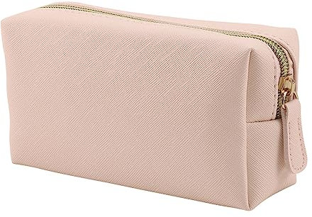 Apooliy Leder Schminktasche für Geldbeutel Reisen, tragbare kleine kosmetische Veranstalter für Frauen und Mädchen, Make-up-Tasche mit Reißverschluss