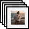Egofine 30x30cm Picture Frames Black, Square Photo Frames with Plexiglass for Picture 20x20cm with Mat or 30x30cm without Mat, Composite Wood Picture Frames for Table Top and Wall Mounting