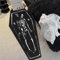 CONVOW Schwarz Gothic Sarg Bad Matte Halloween Teppich Horror Schädel Gothic Geschenk Spooky Geschenke Gothic Teppiche Bereich Teppiche für Zimmer Küche Bedroom Decor Teppich (Skelett 5,80 * 200cm)