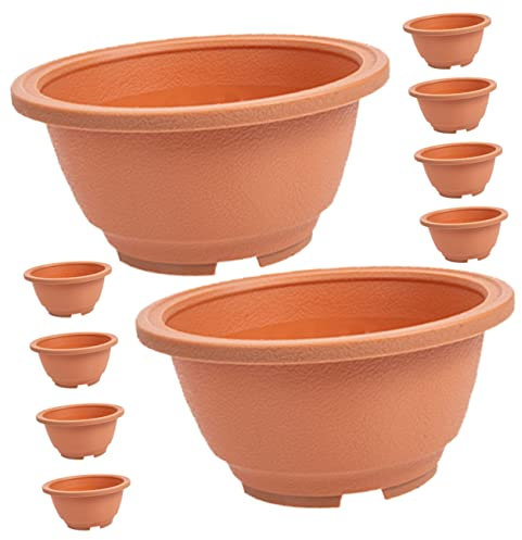 Didiseaon 8piezas Macetas De Jardín De Plástico Maceteros para Plantas Suculentas para Decoración Interior Y Exterior con Drenaje Color Sólido Y Diseño Simple