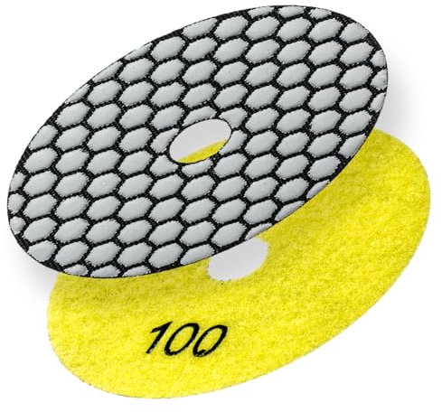 Disco Flexible de Diamante SENDI - Para Lijado y Pulido - Diseñada para el Trabajo en Seco de Diversas Superficies, Incluyendo Granito, Mármol, Baldosas de Cerámica y Hormigón. (#100)