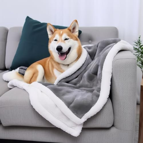 Bedding Aid Dog Throw Blanket Bed Protector Cover for Furniture Couch Sofa, Reversible, Warm & Soft