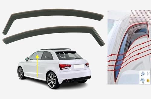 Set Of 2 Wind Deflectors IN-CHANNEL Type Compatible with AUDI A1 S1 3-door HATCHBACK 2010 to 2018 Models Acrylic Side Visors Window Deflectors Audi S1 A1