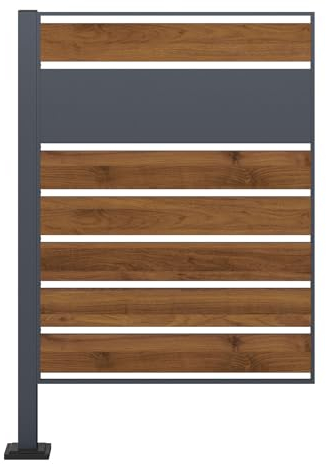 Wiltec Module de rallonge de Cache-Poubelle – 800 x 50 x 1200 mm – pour Une Poubelle de 60 à 240 L – Design Bois – en Acier – Clôture Range Coffre Poubelle combinable