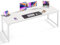 Huuger Computer Desk, 70 Inch Office Desk, Gaming Desk with Storage, Writing Desk Work Desk for Home Office, Study, Long Simple Desk, Large Legroom, Metal Frame, White