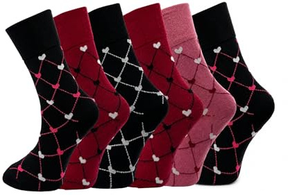 ARG 6 PAIRS WOMENS NON ELASTIC DIABETIC SOCKS LADIES EASY GRIP LOOSE SOFT TOP COTTON SOCK FOR SWOLLEN FEED ODEMA FRIENDLY UK 4-8