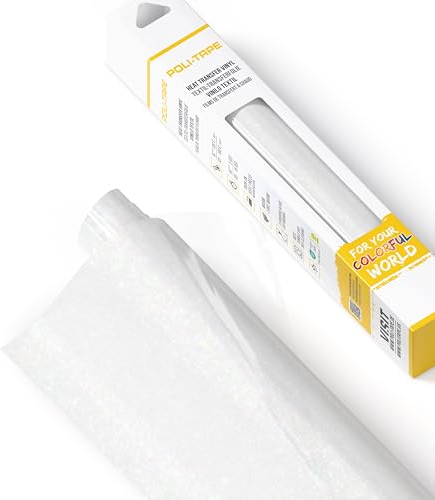 Poli-flex® Pearl Glitter® - Glitter Film for Textiles - Flex Film with Glitter Effect for Iron-on, Plotter Film for DIY Shirts, Rainbow White, 30.5 cm x 61 cm