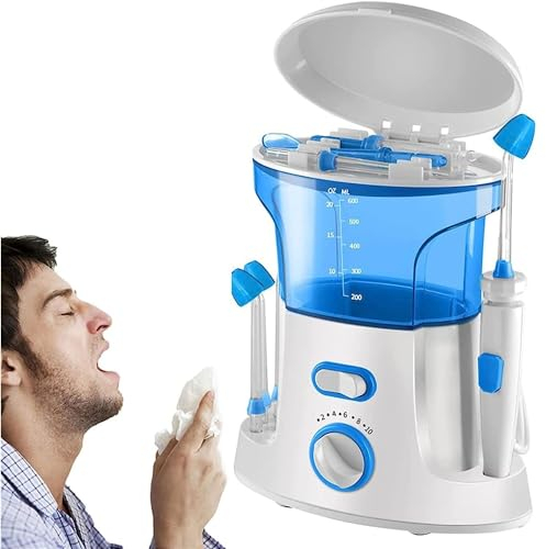 Limpiador nasal eléctrico, máquina limpiadora de senos nasales, sistema de enjuague nasal pulsante con 10 modos de presión, máquina de limpieza de nariz, olla eléctrica Neti para adultos y niños,