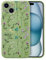 RALEAVO Flower Case for iPhone 15, Liquid Silicone Shockproof Protection Case Cover for Girls Women with Aesthetic Cute Floral Patterns Soft Slim Phone Case for iPhone 15 6.1-Green