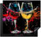 KitchenYeah© Herdabdeckplatte Einteilig Abdeckplatten Cerankochfeld Abdeckung Ceranfeld Herdplattenabdeckung Induktionsmatte Weinglas - Kunst - Abstrakt - Schwarz - 60x52 cm