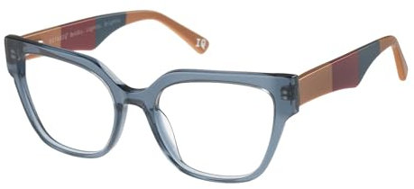 Botaniq Quadratisch Azetat Brillen in Blau für Damen, Brille mit Sehstärke, optional mit Sonnenbrillen tönung oder Blaulichtfilter (Modell BIO-1062-105)