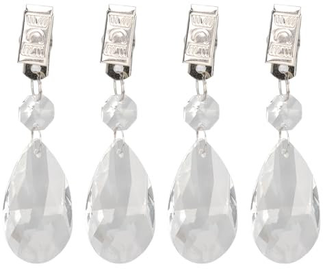 Kristall-Tischdeckenbeschwerer, Tischdeckenbeschwerer, Exquisites Aussehen, Wassertropfen mit Metallclip für Familien-Dinnerparty