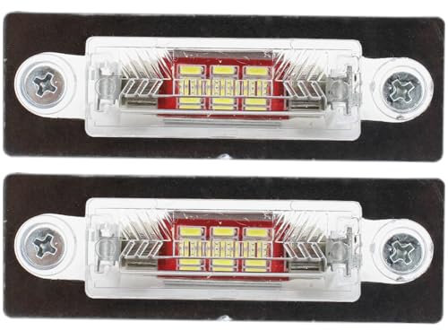 BIAREN 2x Rear Number Plate Light Lamp Lens Led Bulb Licence Number Plate Light Led For Volkswagen VW T5 Transporter Multivan Caddy Touran Passat Skoda Superb 3B5943021E 3B5943021 3B5943021A