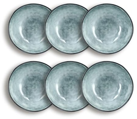 OGO LIVING - Set mit 6 Aronal-Schalen, 500 ml, aus Keramik, blau – 2614745