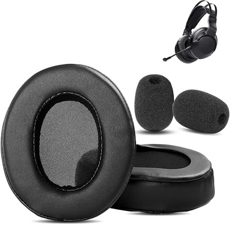 XRHTONG ElO 7.1 AIR Ersatz-Ohrpolster kompatibel mit Roccat ElO 7.1 AIR/ELO X Stereo/ELO 7.1 USB Kopfhörern, Ohrpolsterkissen (Proteinleder/Memory-Schaum)