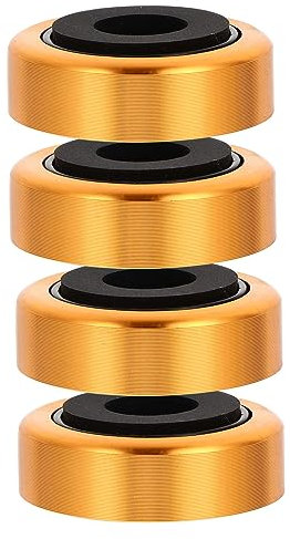 Artibetter 4 Piezas Alfombra del Piso Altavoces para Tocadiscos Almohadilla De Punta De Altavoz Almohadillas Antivibración para Muebles. Soportes para Tocadiscos Black Aleación De Aluminio
