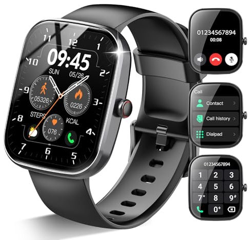 Csasan Smart Watch for Men Women Answer/Make Calls, 1.91 Touch smartwatch for men, 110+ Sports Modes with Heart Rate Sleep Monitor Step Counter, IP68 Waterproof Fitness Watch, Deep Black