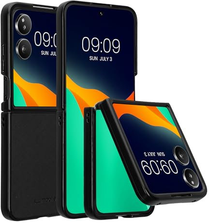 kwmobile Coque Pliable Compatible avec Xiaomi Mix Flip - Étui de Protection en Simili Cuir Pliant - Noir