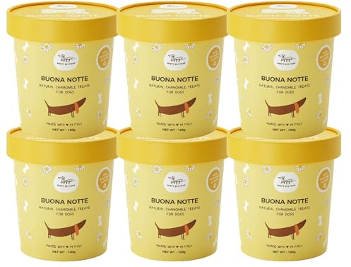 Gute Nacht-Kekse: Entspannende Hundekekse für Hunde, 100% natürlicher Kamille-Geschmack | Leckerer und gesunder Hundesnack, geeignet für alle Größen und Altersgruppen | Ausreichend Vorrat für 6 Monate