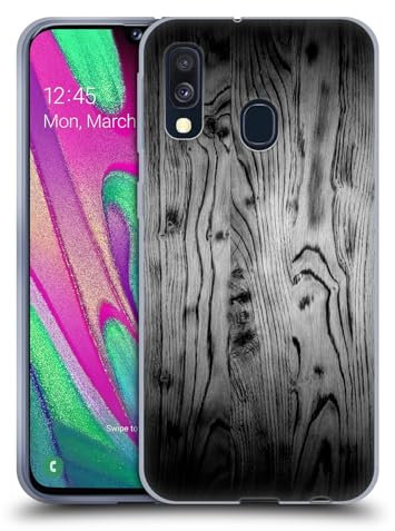 Head Case Designs sous Licence Officielle PLdesign Gris Brûlé Rustique Vintage Impressions sur Bois Coque en Gel Doux Compatible avec Samsung Galaxy A40 (2019)