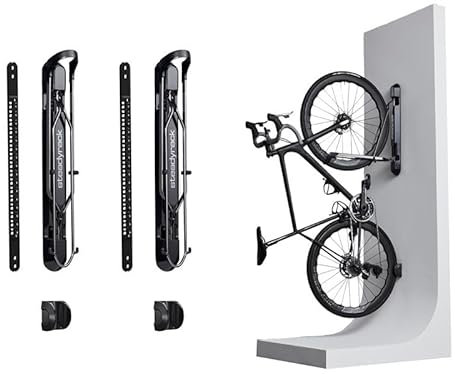 Steadyrack ProFlex Narrow Bike Rack – Vertical Wall Mount Bike Storage for Home - Roll-In Roll-Out System - Space-Saving Pivot - Fits Road, BMX, Gravel, Fender and More - 2 Pack