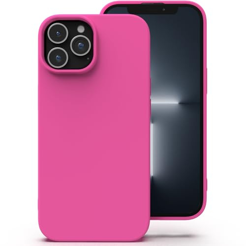 Zuvirelx Silikon Handyhülle für iPhone 13 Pro Max Hülle, Weiches Griff, Dünne, Minimalistisch, Stoßfest, rutschfest, Taschenpassend - Diva Rosa