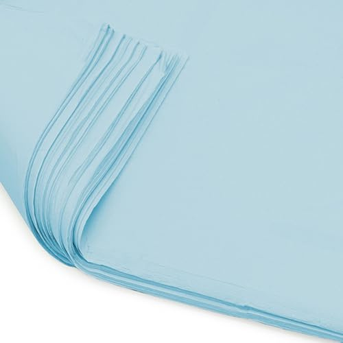 Pack of 10 x Vibrant Tissue Paper 500mm x 750mm for Gift Bags, Wrapping, Flowers, Wedding, Arts Crafts - Quality Acid Free (Baby Blue)