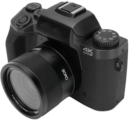 ASHATA 64MP 4K Digitalkamera für Fotografie, 16x Zoom Videokameras für Dreharbeiten, mit WLAN -LED -Flash -CMOS -Sensor, 4 Touchscreen, Vlog Digicam für Jugendliche Anfänger