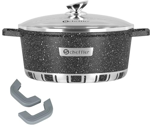 Scheffler Topf Induktions Kochtopf mit Deckel, Antihaftbeschichtung, 40cm/22L, für alle Herdarten, Aluminium-Kochtopf