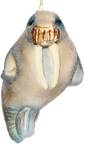 SIKORA Walross besondere Weihnachtskugel Glas Christbaumschmuck Deko Figur Weihnachten Anhänger Ornament - Meisterstücke - BS7003