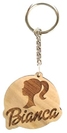 Portachiavi personalizzato in legno BARB bambola - doll -personalizzalo con il tuo nome - idea regalo bambine - ragazze e donne! gadget personalizzato