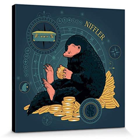 1art1 Phantastische Tierwesen 2 Poster 2, Niffler Bilder Leinwand-Bild Auf Keilrahmen | XXL-Wandbild Poster Kunstdruck Als Leinwandbild 40x40 cm