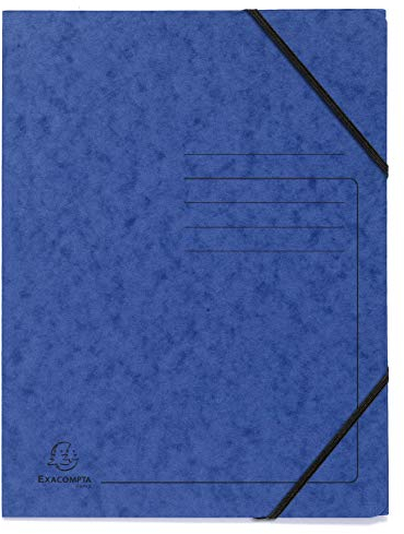 Exacompta 555412E 5er Pack Premium Eckspanner-Mappe. Made in Germany. Aus extra starkem Colorspan-Karton DIN A4 mit 2 Gummizügen Sammelmappe Dokumentenmappe ideal für Büro und Schule blau