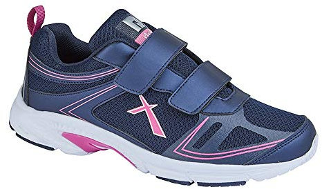 Dek Womens Skye Super Lightweight Memory Foam Touch Fastening Trainers Navy/Fuchsia 7 UK