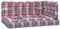 vidaXL Palettenkissen 3-TLG., Palettenauflage für Europaletten, Palettenpolster Palettensofa Outdoor Indoor, Sitzkissen Rückenkissen Seitenkissen, Rot Karomuster Stoff